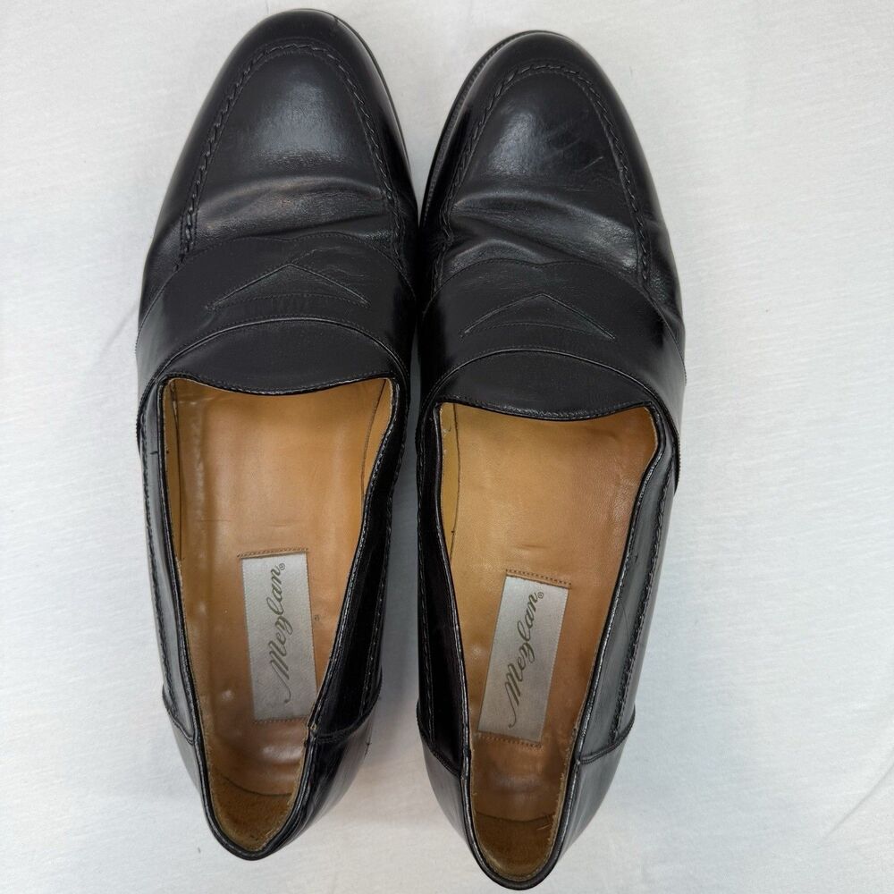 Mezlan Livorno Loafer Shoes Men's Size 11 B Black Slip On Leather Low Top Spain